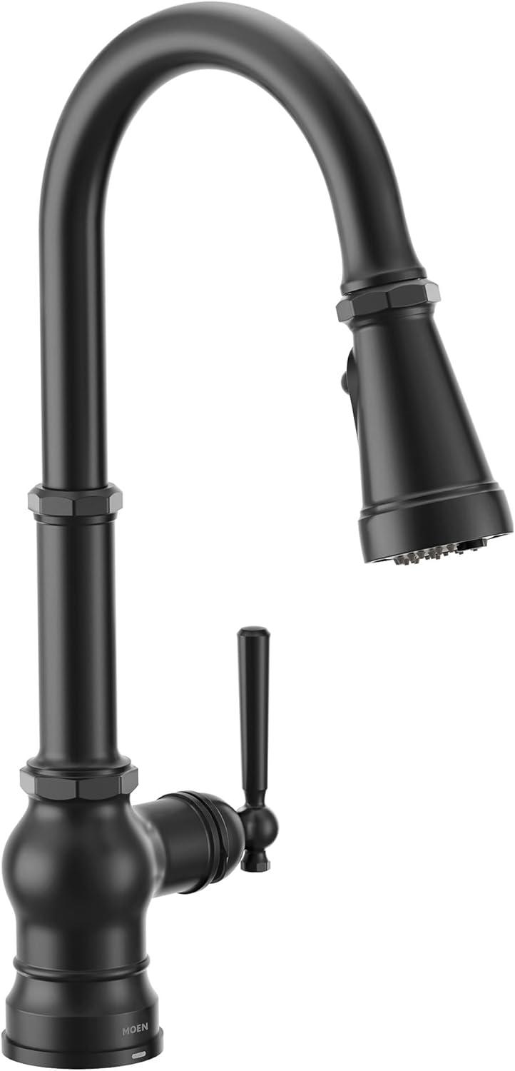 image:imageMoen Paterson Matte Black Water Filtration OneHandle High Arc Pulldown Kitchen Faucet Water Filter for Sink Faucet Sold Separately FS72003BLMatte Black