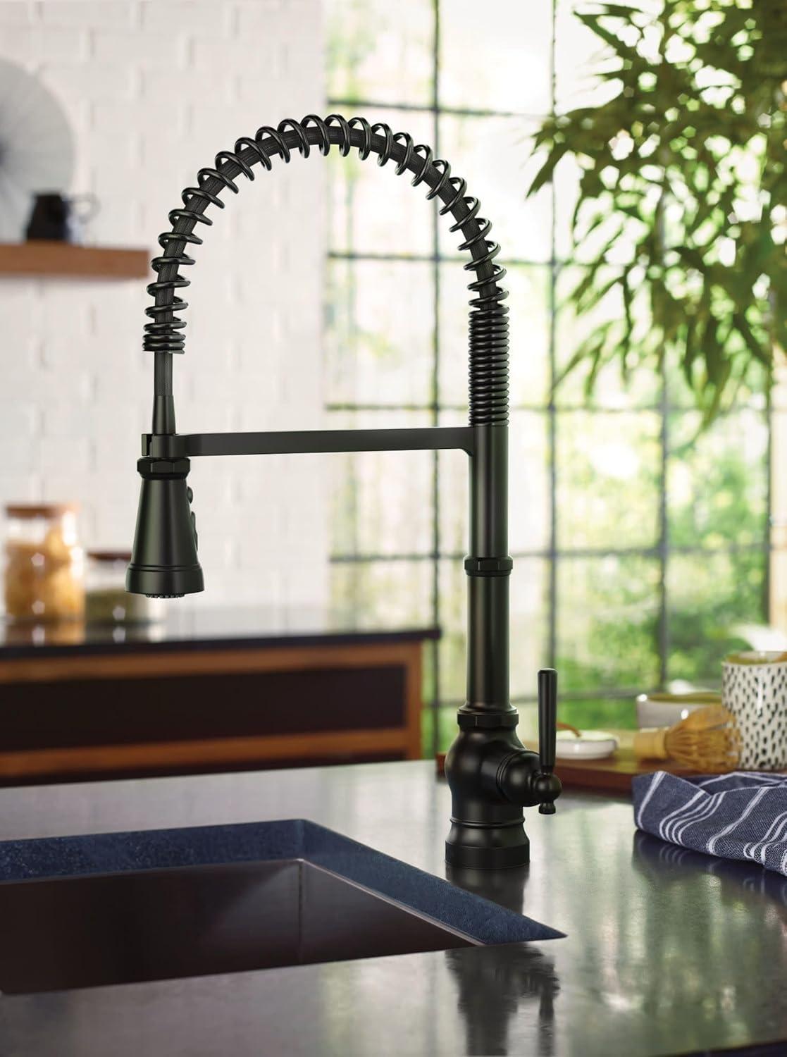 image:imageMoen Paterson Matte Black Water Filtration OneHandle High Arc Pulldown Kitchen Faucet Water Filter for Sink Faucet Sold Separately FS72003BLMatte Black