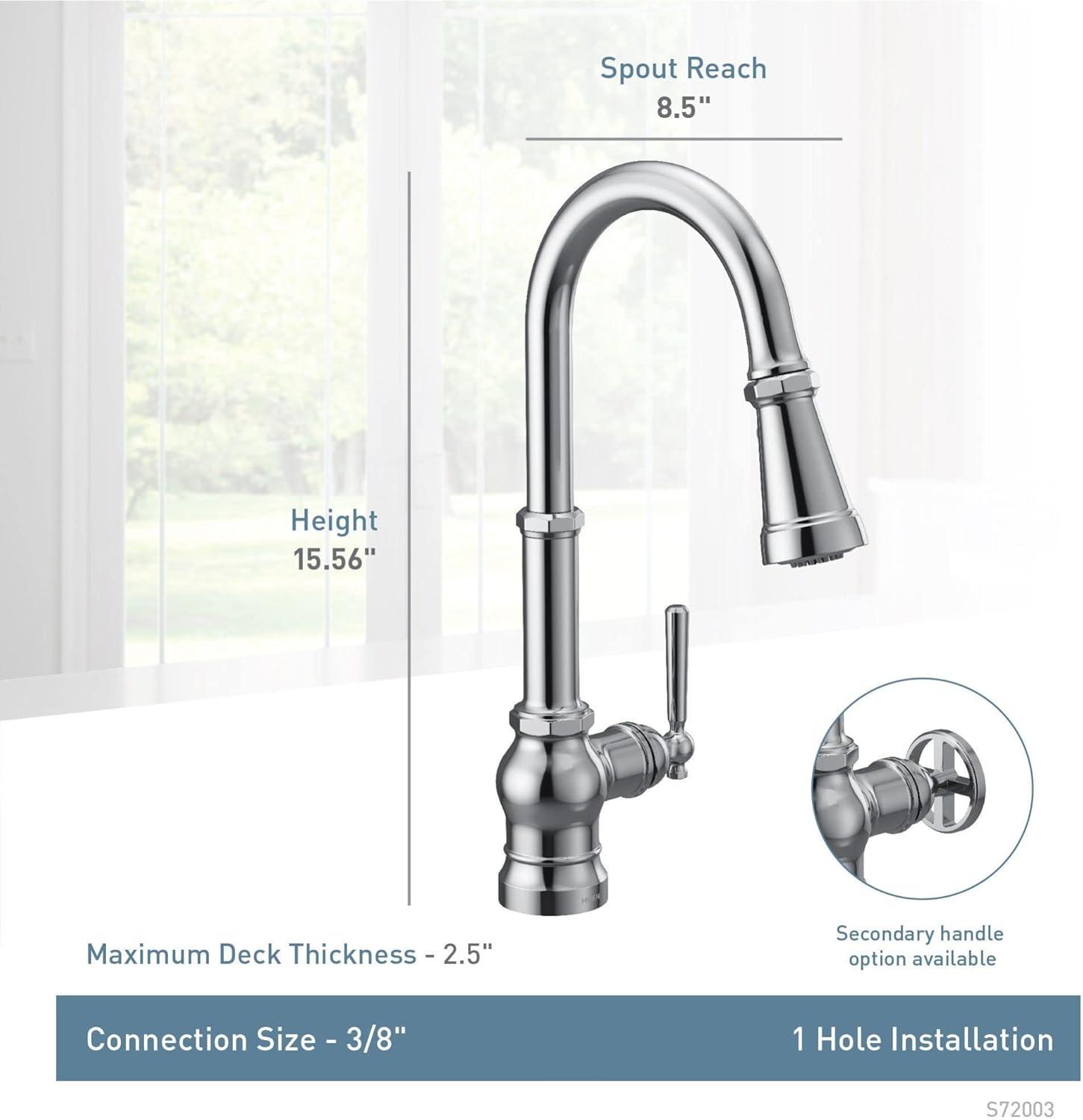 image:imageMoen Paterson Matte Black Water Filtration OneHandle High Arc Pulldown Kitchen Faucet Water Filter for Sink Faucet Sold Separately FS72003BLSpot Resist Stainless