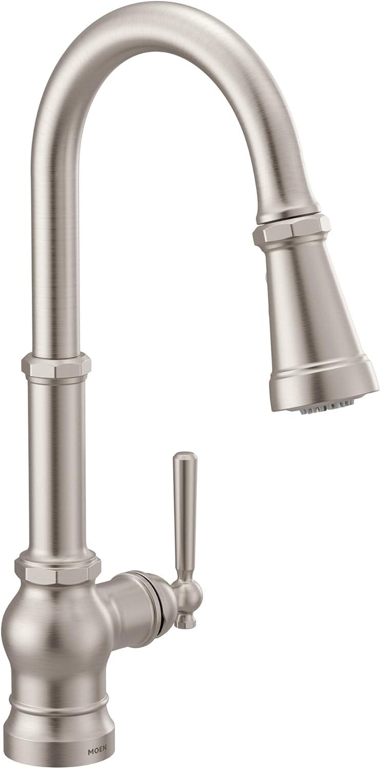 image:imageMoen Paterson Matte Black Water Filtration OneHandle High Arc Pulldown Kitchen Faucet Water Filter for Sink Faucet Sold Separately FS72003BLSpot Resist Stainless