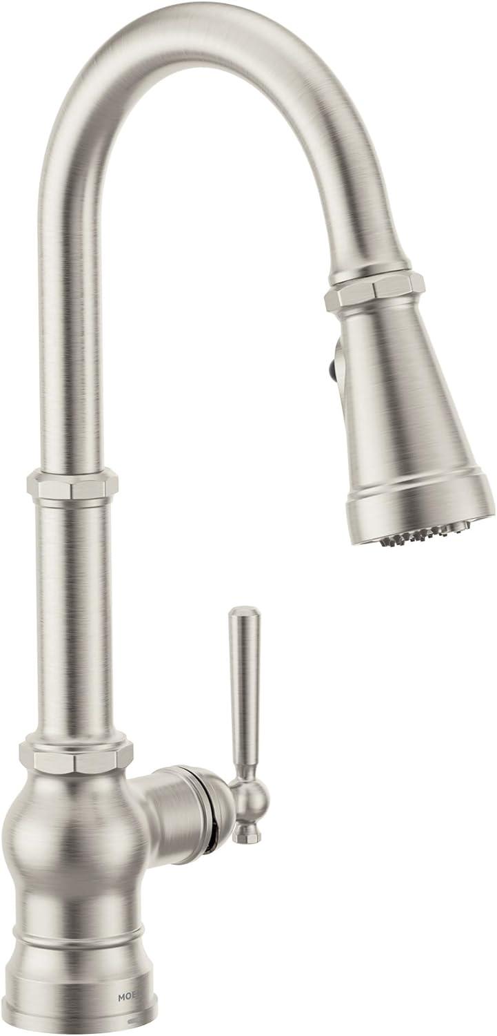 image:imageMoen Paterson Matte Black Water Filtration OneHandle High Arc Pulldown Kitchen Faucet Water Filter for Sink Faucet Sold Separately FS72003BLSpot Resist Stainless