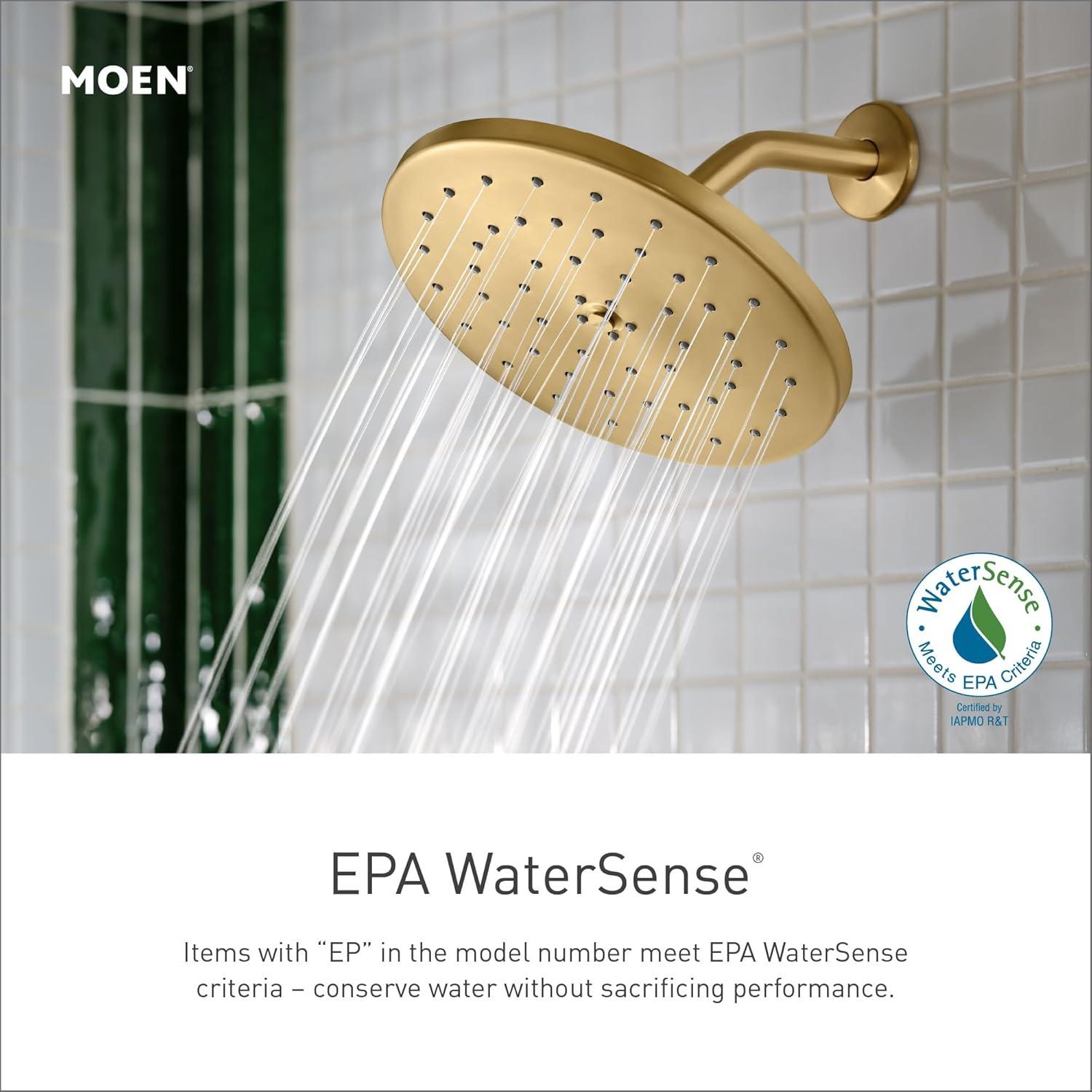image:imageMoen S12107EPBG Weymouth Traditional EcoPerformance Handshower Handheld Shower with 30Inch Slide Bar and 69Inch Metal Hose Brushed Gold