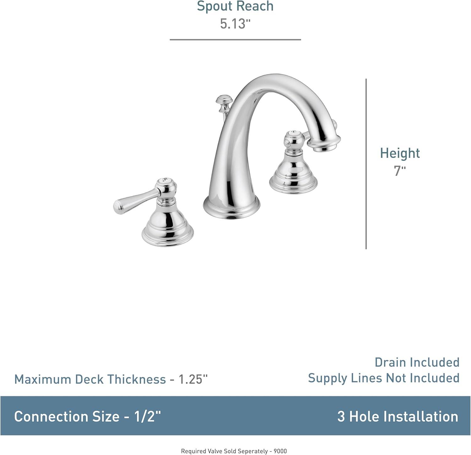 image:imageMoen T6125WR Kingsley TwoHandle High Arc Bathroom Faucet Valve Required Wrought Iron
