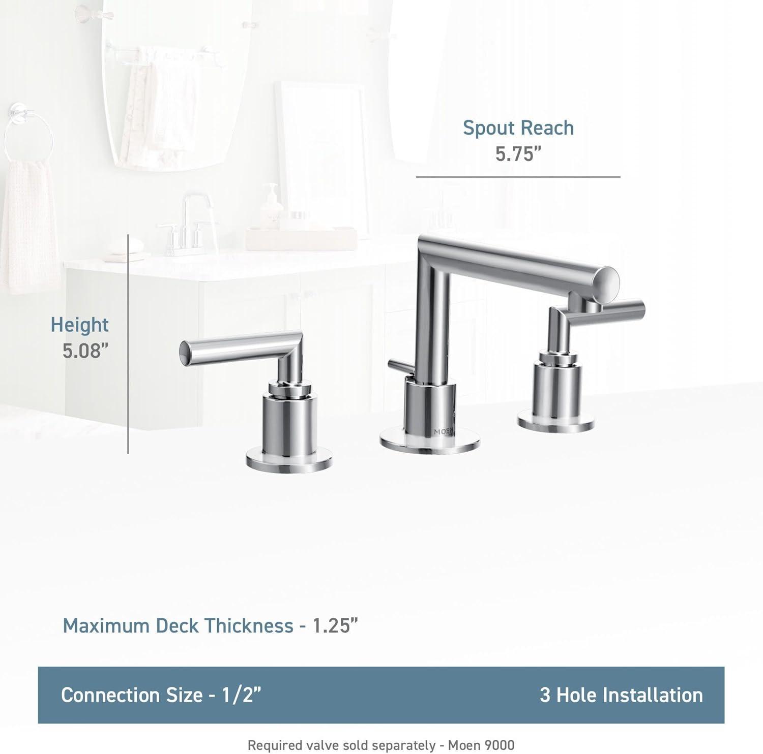 image:imageMoen TS43002BL Arris TwoHandle Modern 8 in Widespread Bathroom Faucet Trim Kit Valve Required Matte BlackMatte Black