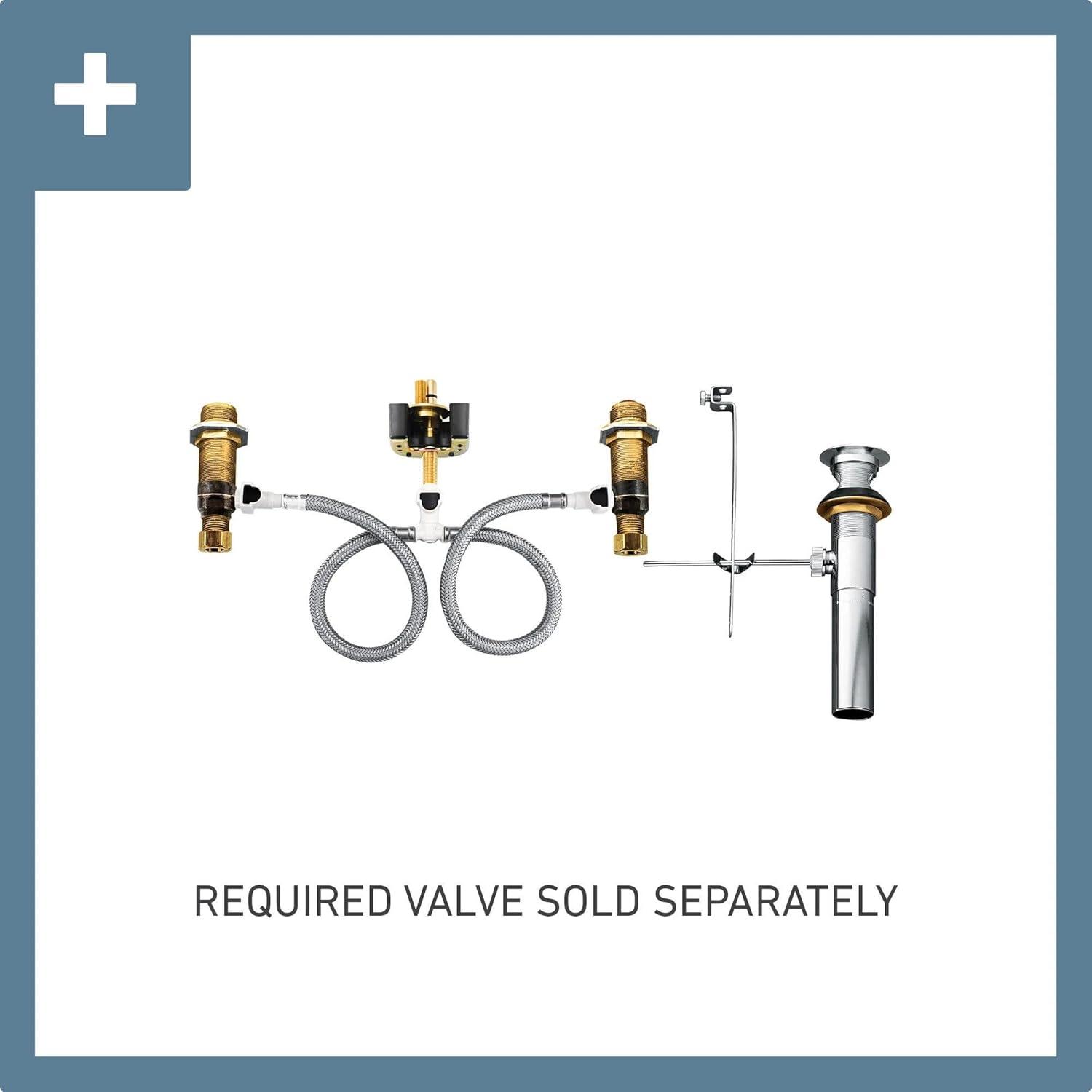image:imageMoen TS44103 Colinet Traditional TwoHandle Widespread HighArc Bathroom Faucet with Cross Handles Valve Required ChromeBrushed Gold