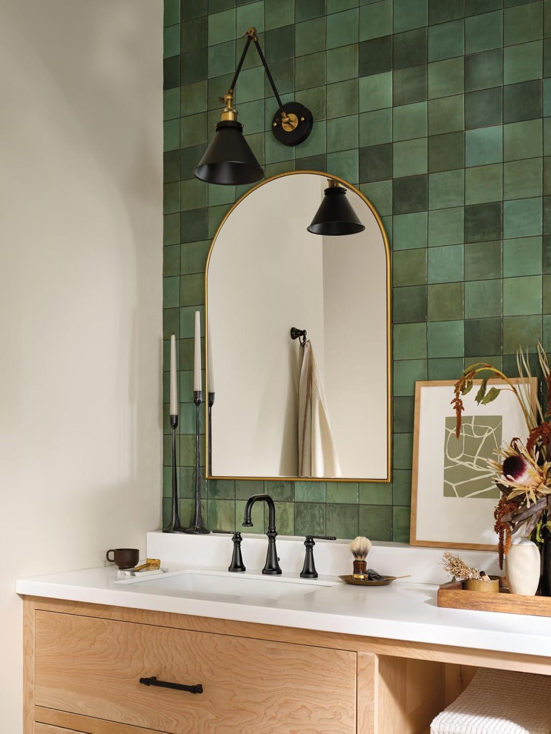 image:imageMoen TS44103 Colinet Traditional TwoHandle Widespread HighArc Bathroom Faucet with Cross Handles Valve Required ChromeMatte Black