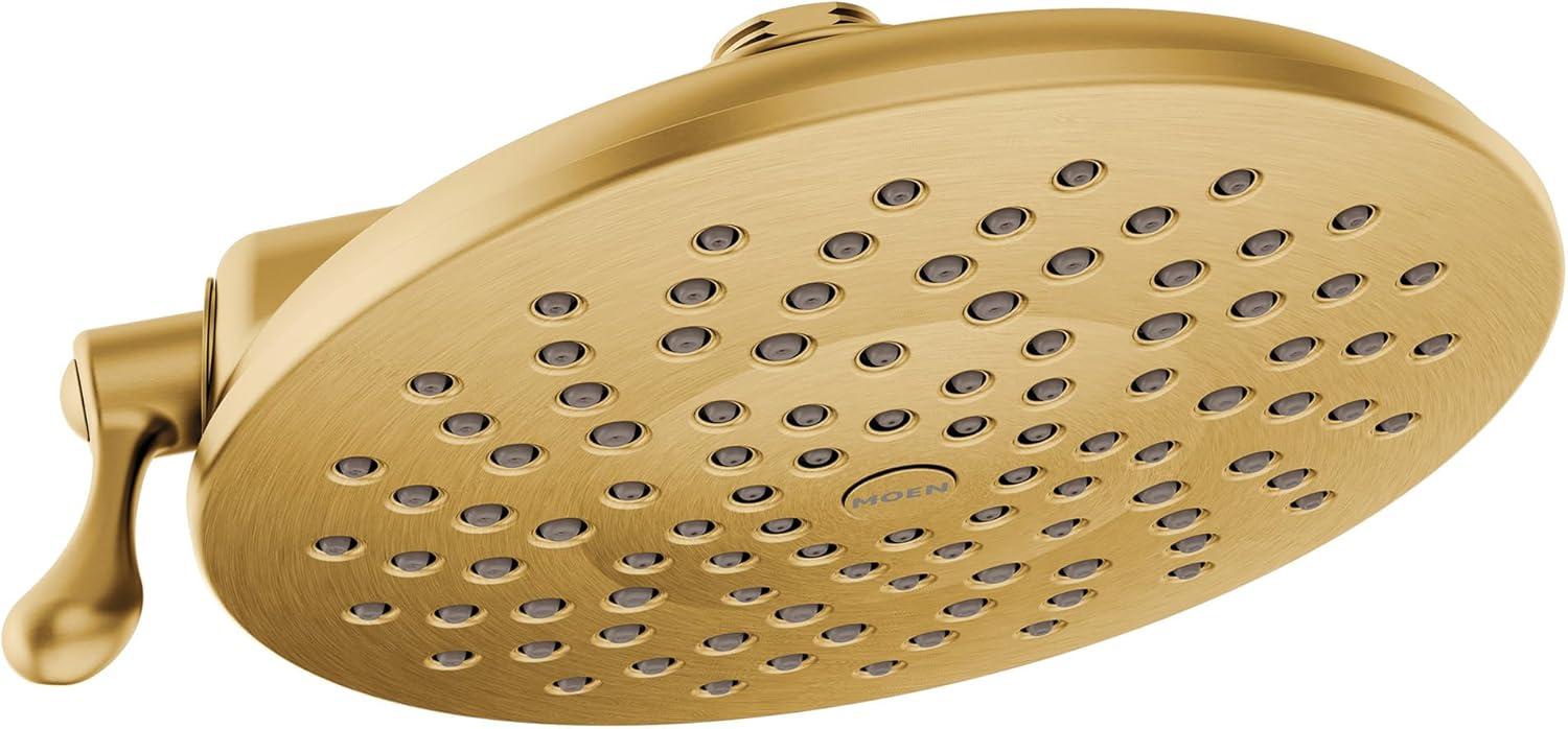image:imageMoen Velocity Chrome TwoFunction Rainshower 8Inch Shower Head with Immersion Technology for a HighPressure Rinse S6320Brushed Gold