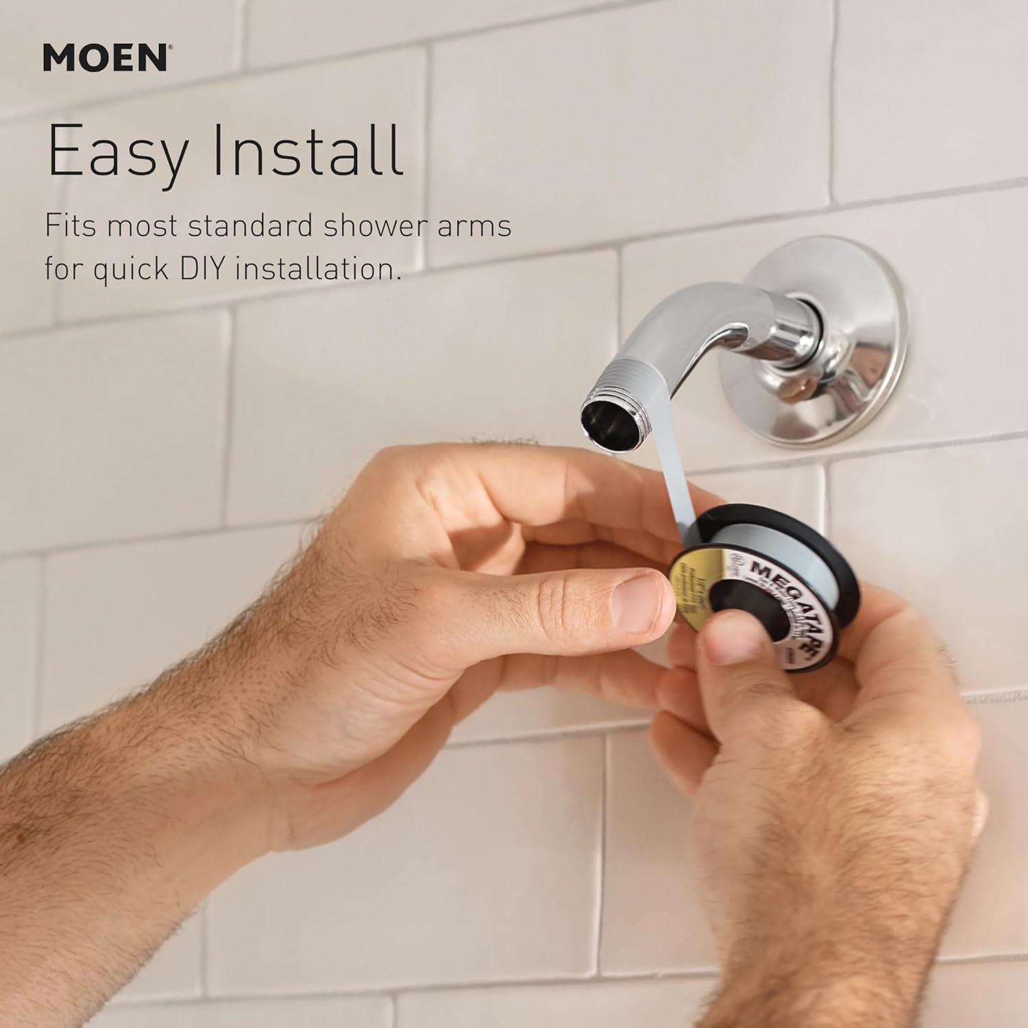 image:imageMoen Velocity Chrome TwoFunction Rainshower 8Inch Shower Head with Immersion Technology for a HighPressure Rinse S6320Brushed Gold