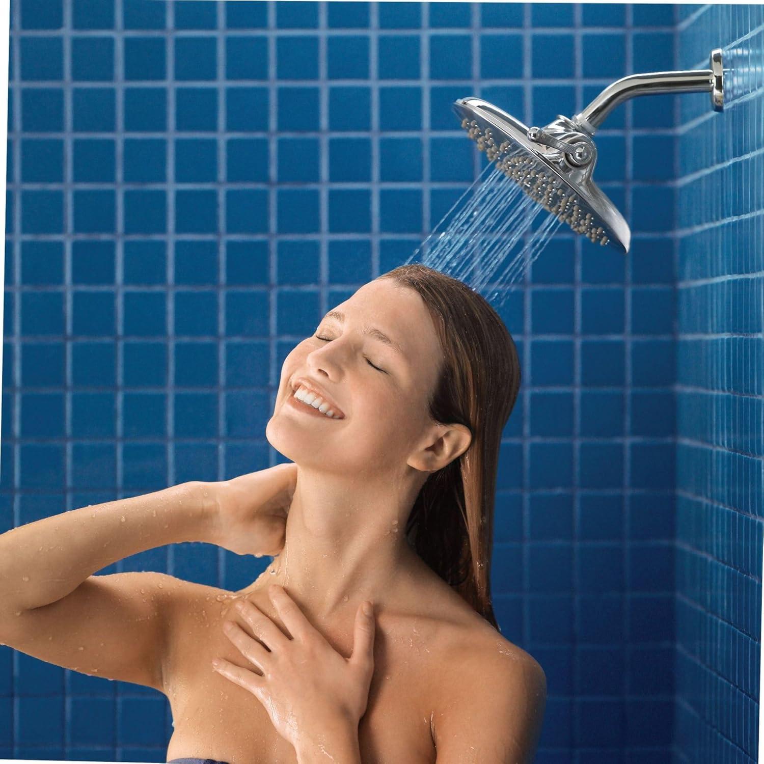 image:imageMoen Velocity Chrome TwoFunction Rainshower 8Inch Shower Head with Immersion Technology for a HighPressure Rinse S6320Chrome