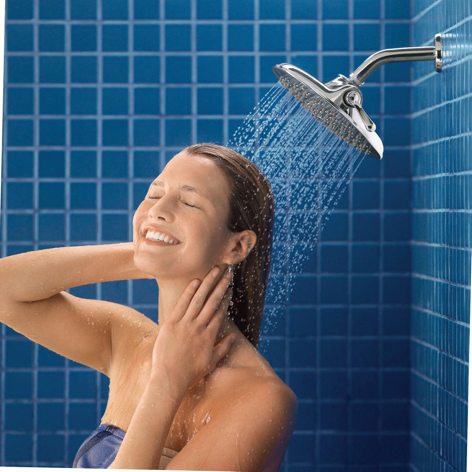 image:imageMoen Velocity Chrome TwoFunction Rainshower 8Inch Shower Head with Immersion Technology for a HighPressure Rinse S6320Chrome