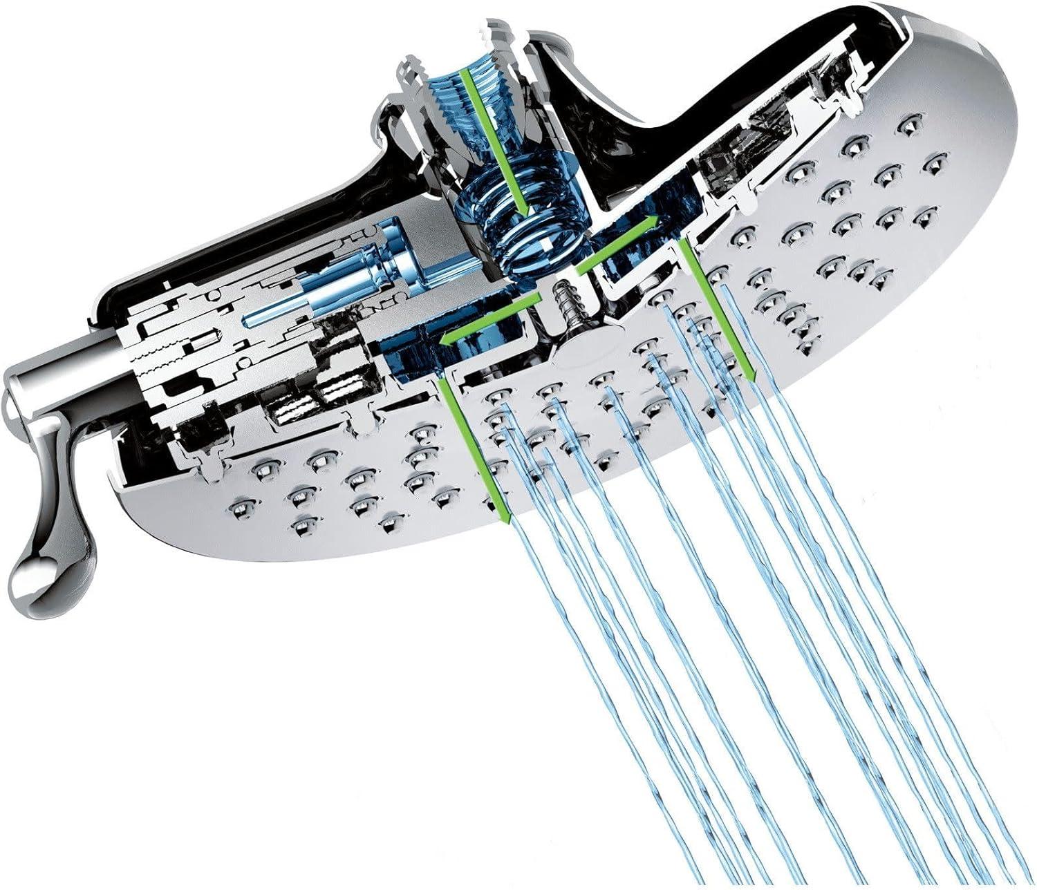 image:imageMoen Velocity Chrome TwoFunction Rainshower 8Inch Shower Head with Immersion Technology for a HighPressure Rinse S6320Chrome