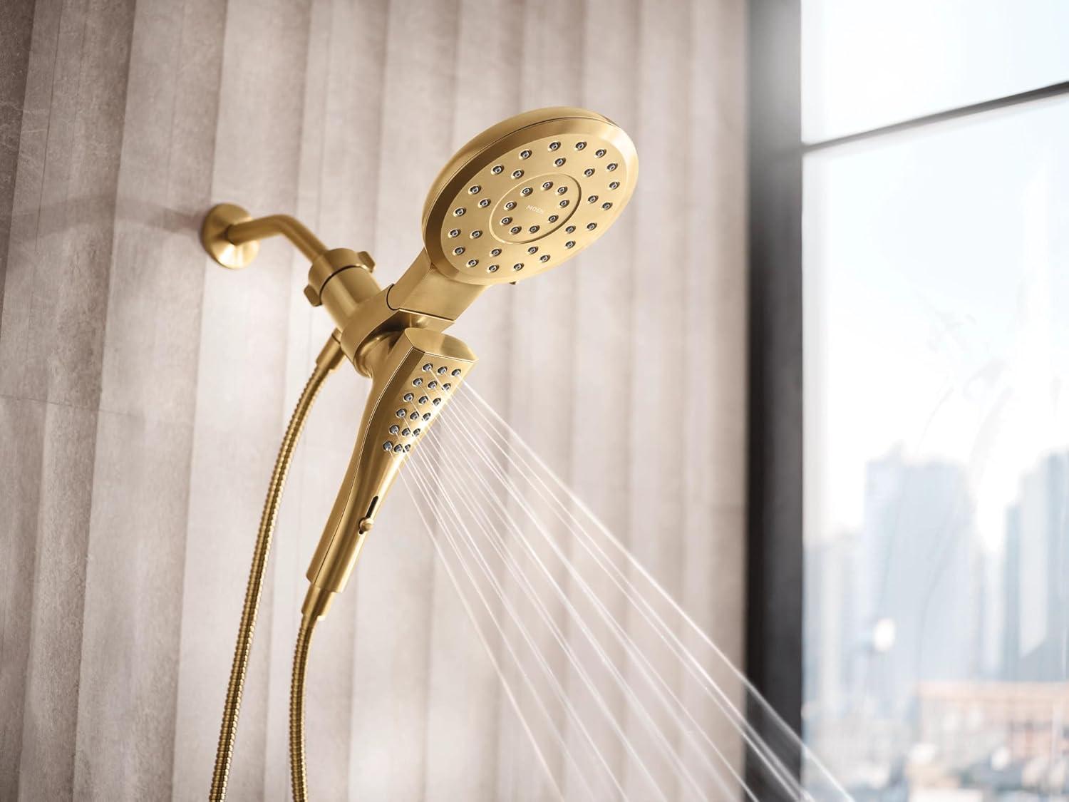 image:imageMoen Verso Brushed Nickel EightFunction 7 Wide Spray Shower Head and Detachable Handshower Combo with 72 Hose 220C3BNBrushed Gold