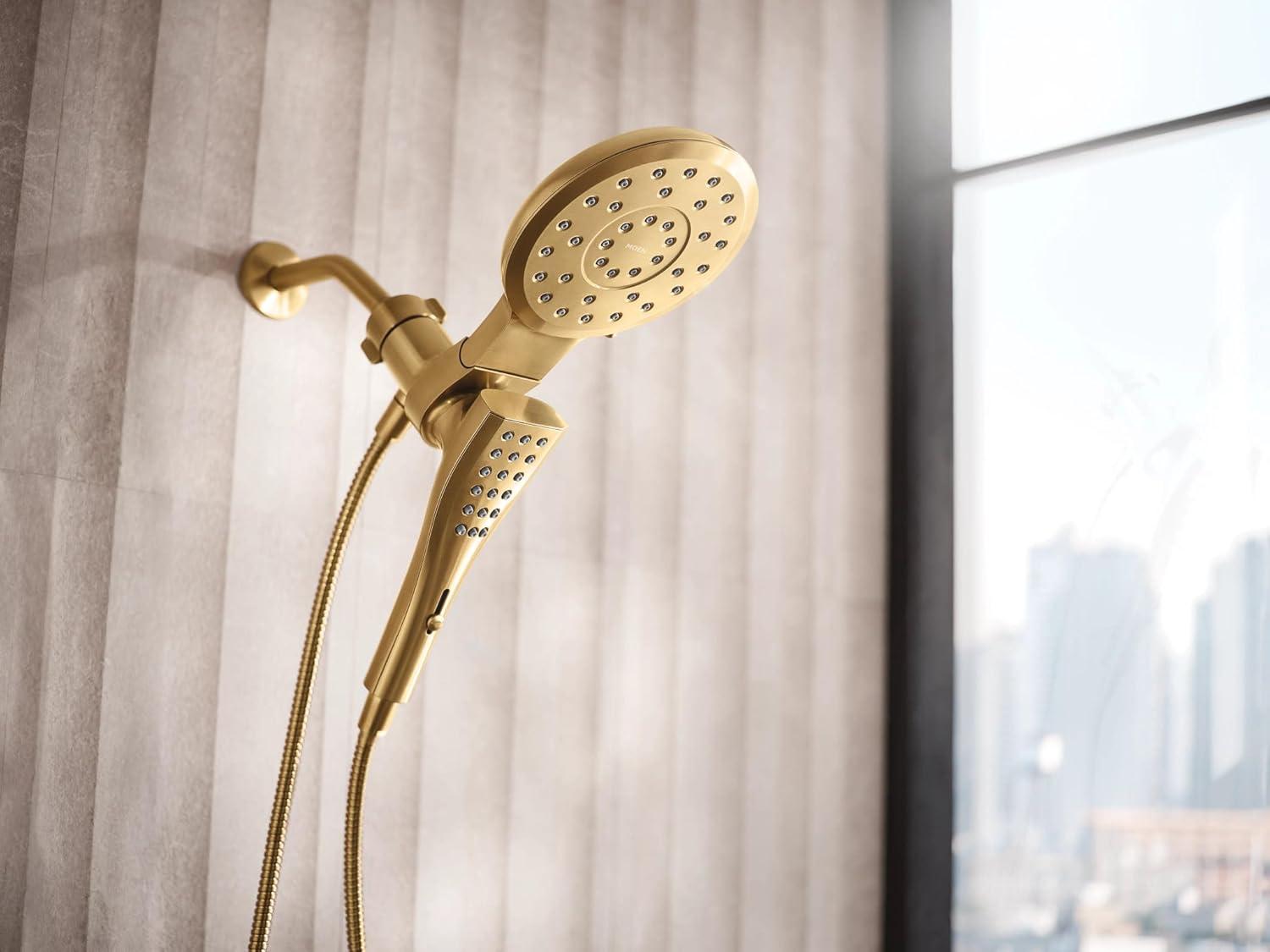 image:imageMoen Verso Brushed Nickel EightFunction 7 Wide Spray Shower Head and Detachable Handshower Combo with 72 Hose 220C3BNBrushed Gold