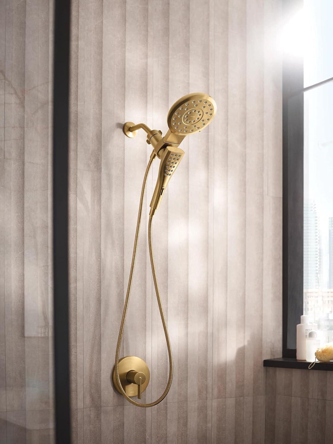 image:imageMoen Verso Brushed Nickel EightFunction 7 Wide Spray Shower Head and Detachable Handshower Combo with 72 Hose 220C3BNBrushed Gold