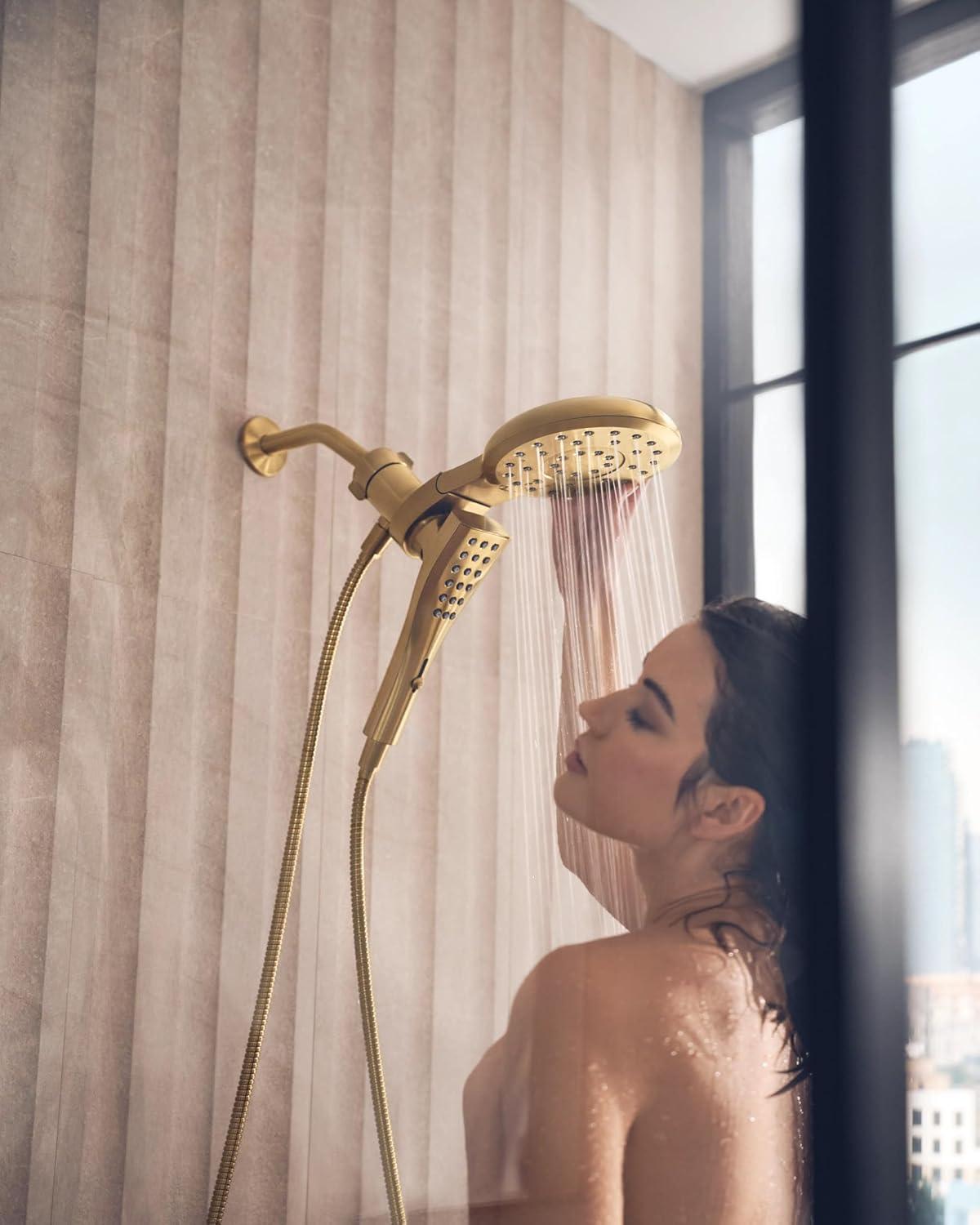 image:imageMoen Verso Brushed Nickel EightFunction 7 Wide Spray Shower Head and Detachable Handshower Combo with 72 Hose 220C3BNBrushed Gold