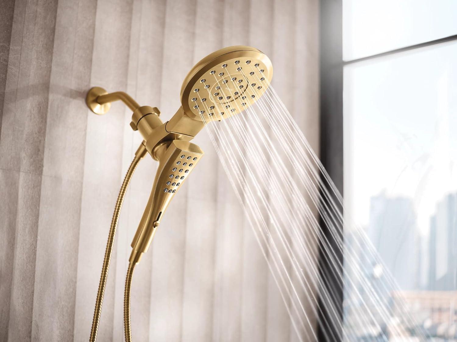 image:imageMoen Verso Brushed Nickel EightFunction 7 Wide Spray Shower Head and Detachable Handshower Combo with 72 Hose 220C3BNBrushed Gold