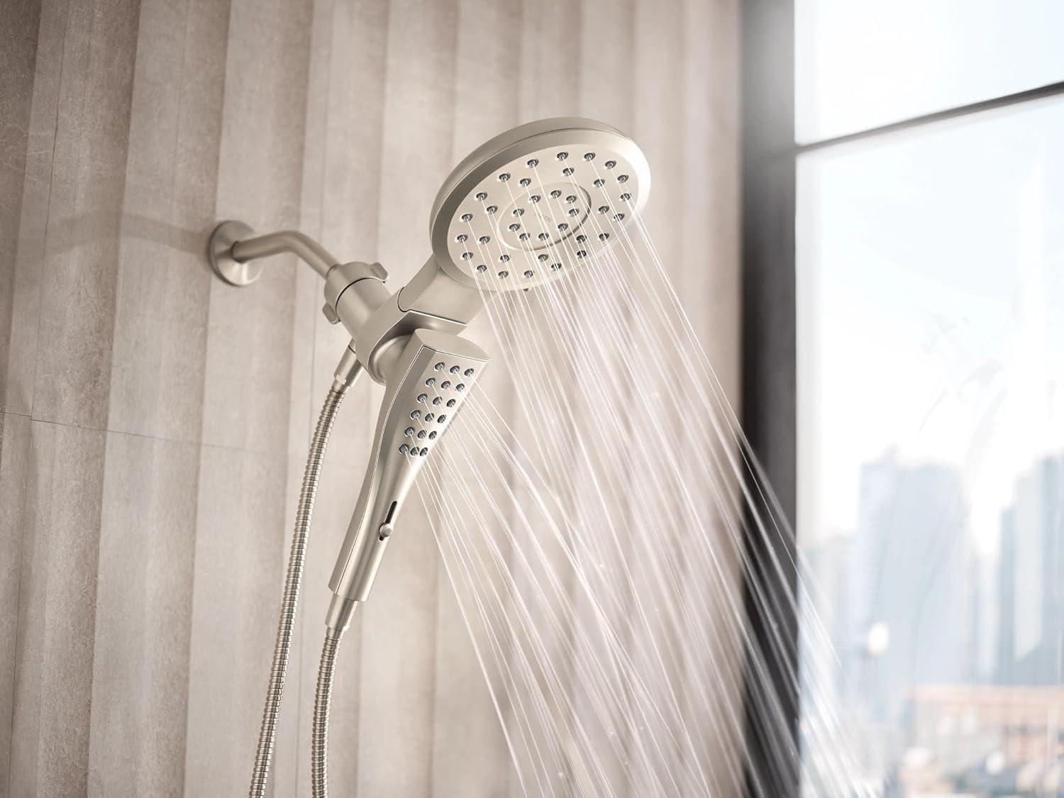 image:imageMoen Verso Brushed Nickel EightFunction 7 Wide Spray Shower Head and Detachable Handshower Combo with 72 Hose 220C3BNBrushed Nickel