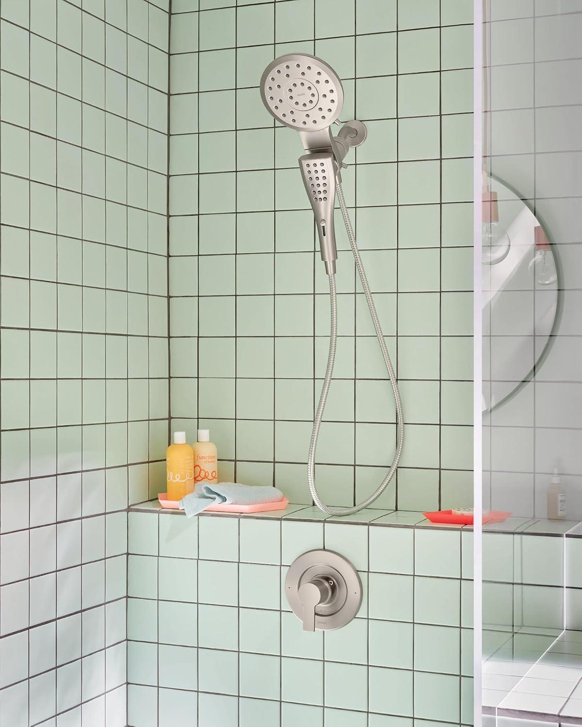 image:imageMoen Verso Chrome Round Rain Shower Head and Detachable Handshower Combination with Magnetix Docking System and 60inch Metal Hose 220C2Spot Resist Nickel