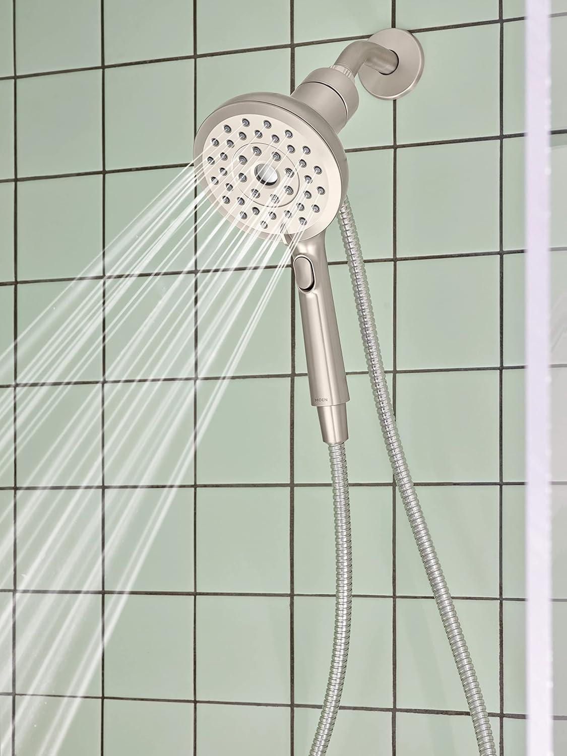 image:imageMoen Verso EcoPerformance Handshower Detachable Round Shower Head with Magnetix Docking System 60 Hose Spot Resist Brushed Nickel 220H2EPSRNSpot Resist Nickel