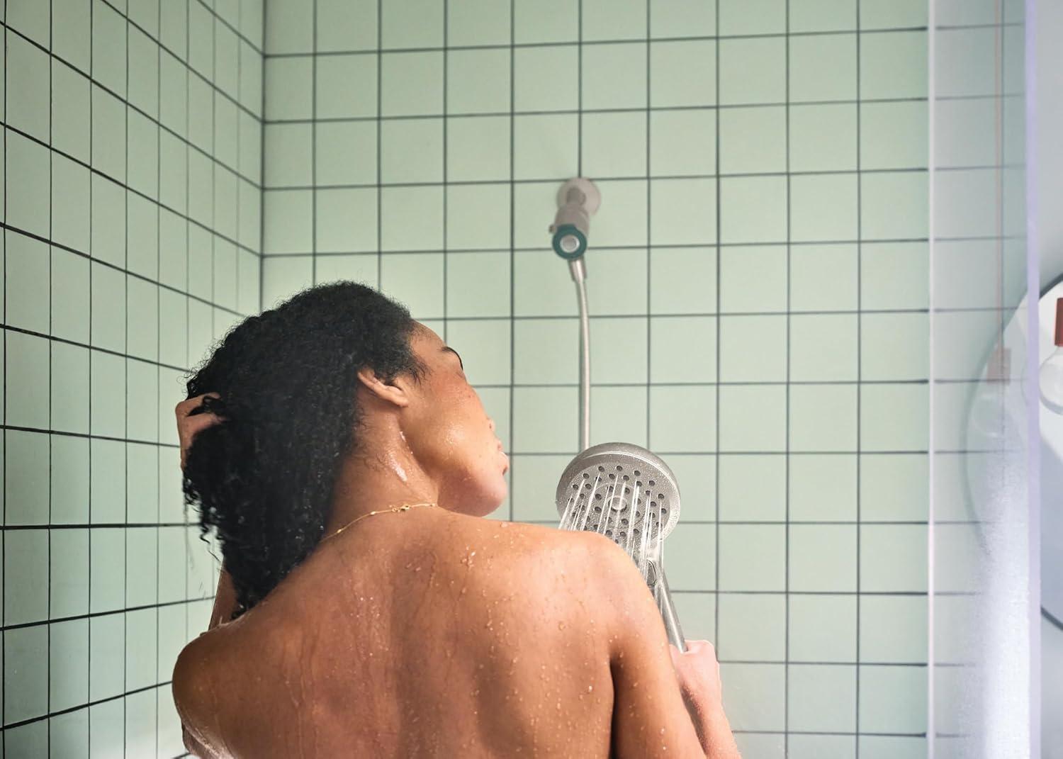 image:imageMoen Verso EcoPerformance Handshower Detachable Round Shower Head with Magnetix Docking System 60 Hose Spot Resist Brushed Nickel 220H2EPSRNSpot Resist Nickel