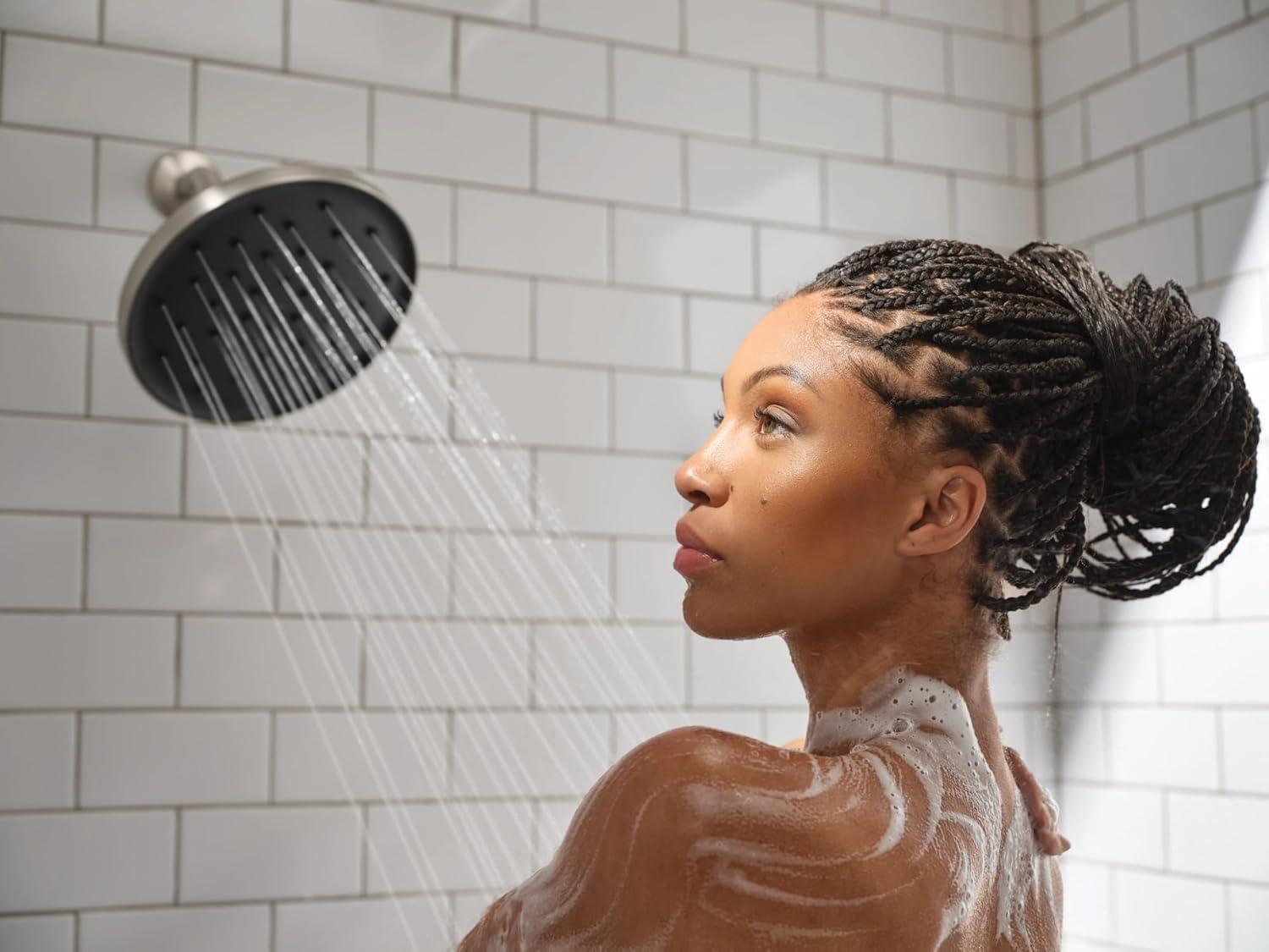 image:imageMoen Verso EcoPerformance Round 9 Rain Shower Head with Infiniti Dial and Magnetix Docking 175 GPM Adjustable Rainfall Shower Spot Resist Brushed Nickel 220R2EPSRNSpot Resist Nickel