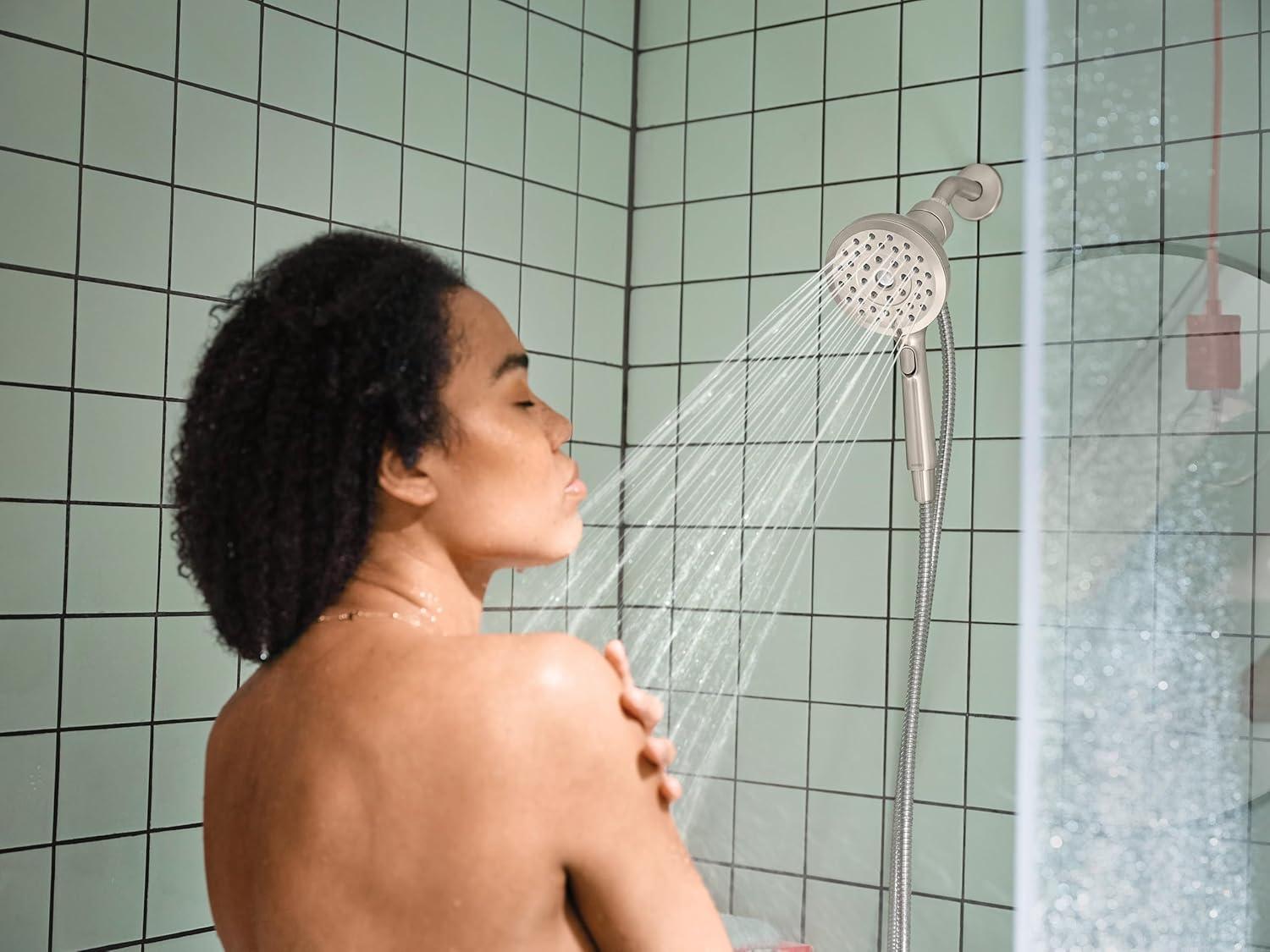 image:imageMoen Verso Handshower Detachable Round Shower Head with Magnetix Docking System 60 Hose Spot Resist Brushed Nickel 220H2SRNSpot Resist Nickel