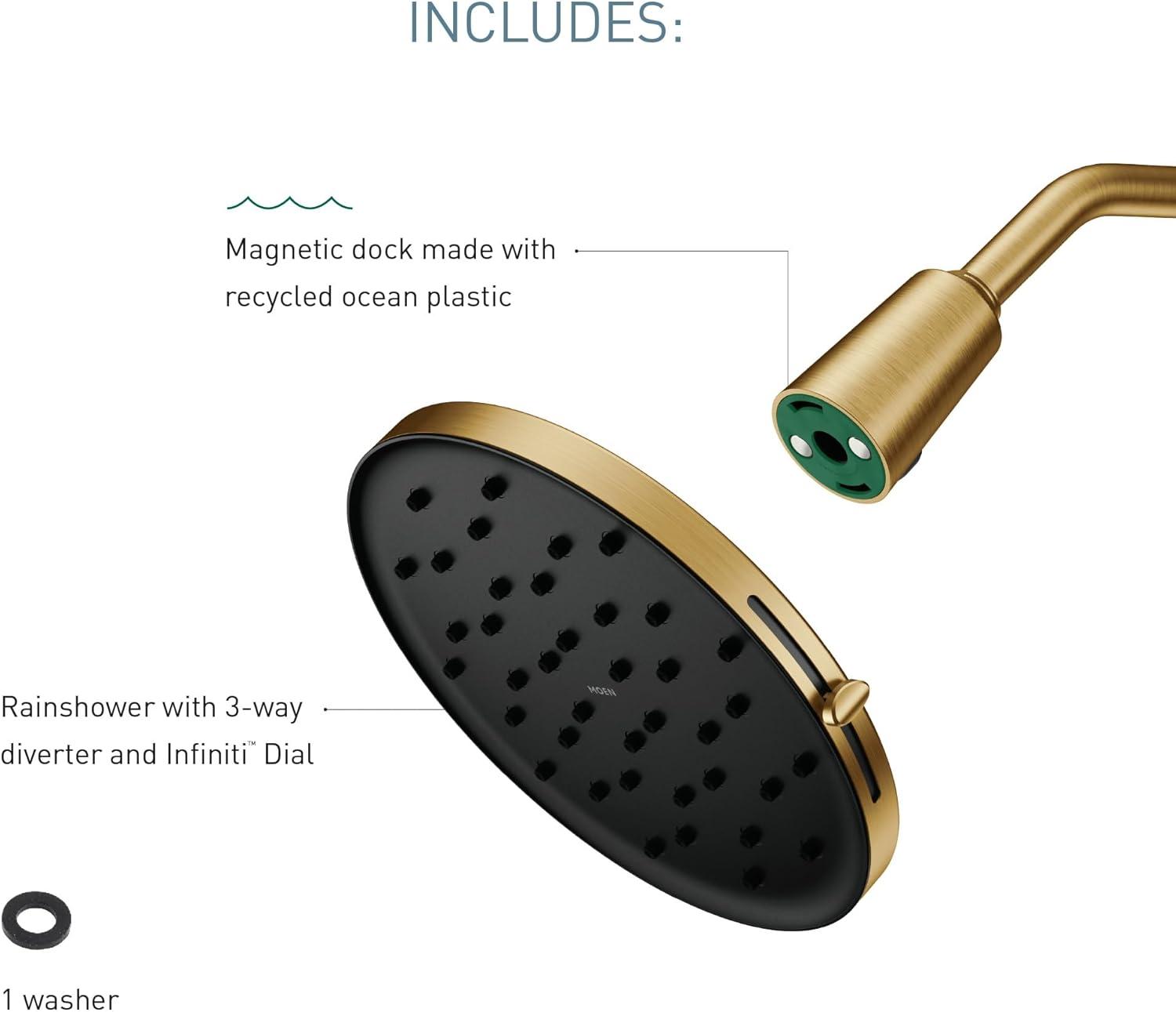 image:imageMoen Verso Matte Black Adjustable 9 Diameter Spray Head Rainshower 220R3BLBrushed Gold
