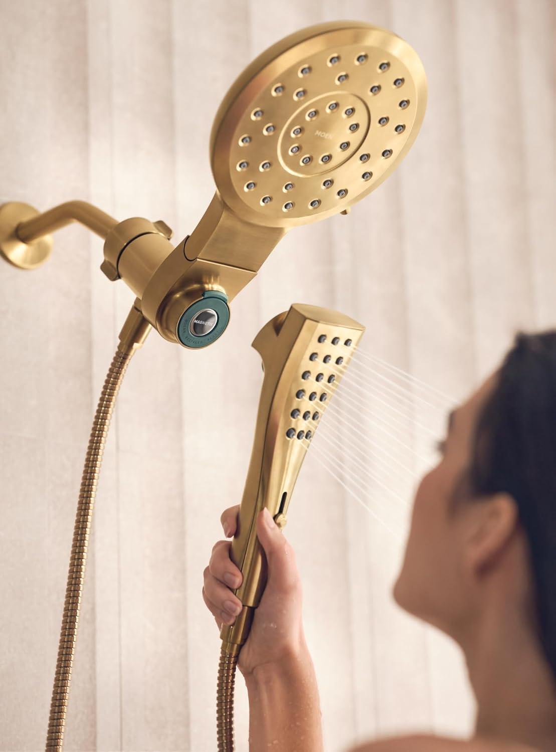 image:imageMoen Verso Matte Black EightFunction 7 Diameter Spray Head Standard with Handshower and 72inch Hose with Eco Performance 220C3EPBLBrushed Gold