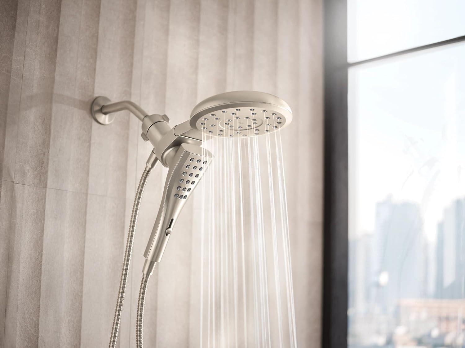 image:imageMoen Verso Matte Black EightFunction 7 Diameter Spray Head Standard with Handshower and 72inch Hose with Eco Performance 220C3EPBLBrushed Nickel