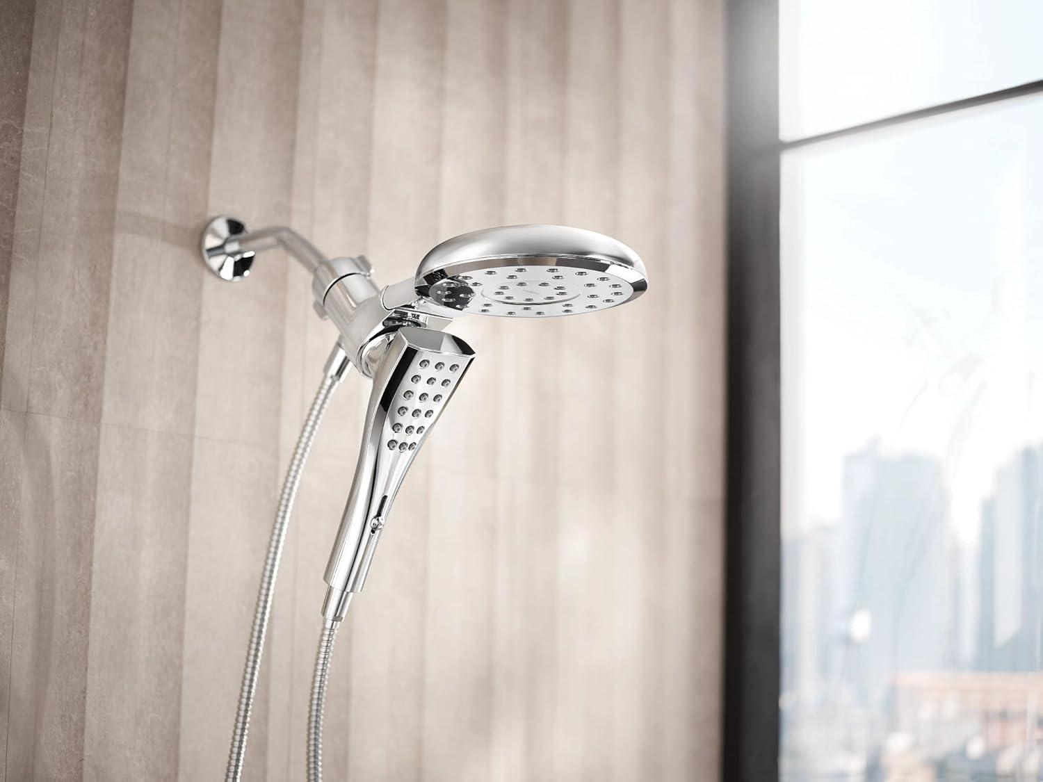 image:imageMoen Verso Matte Black EightFunction 7 Diameter Spray Head Standard with Handshower and 72inch Hose with Eco Performance 220C3EPBLChrome