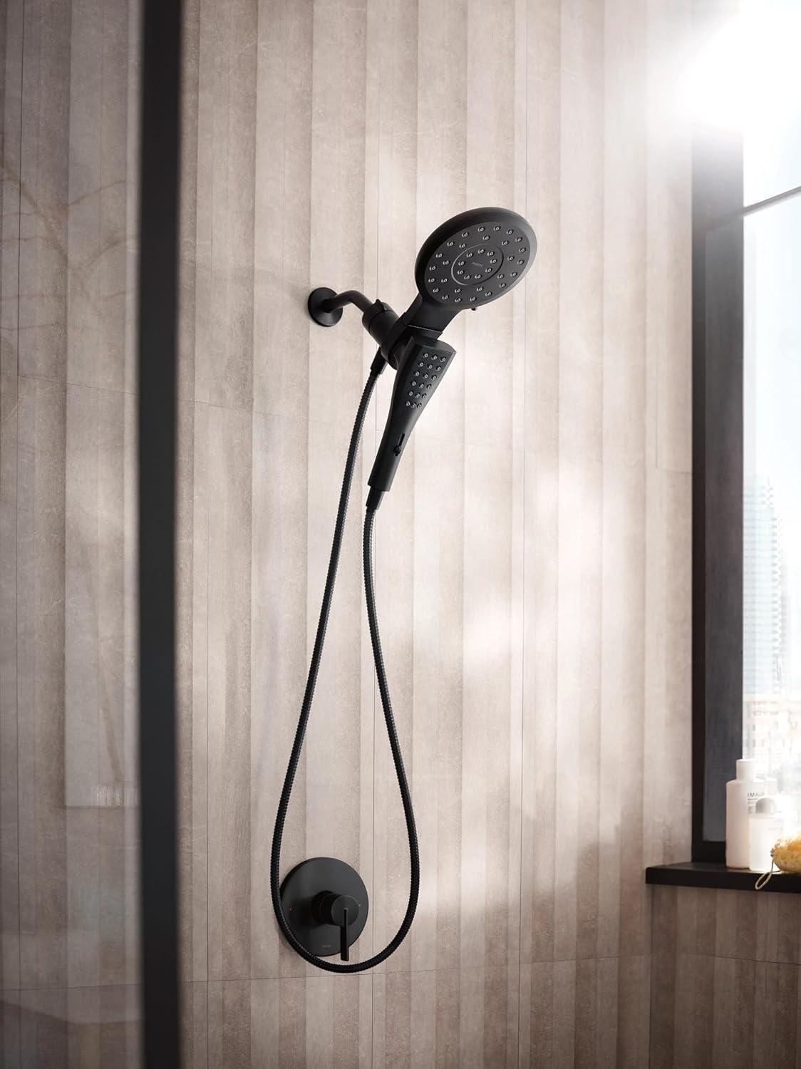 image:imageMoen Verso Round Rain Showerhead and Handshower Combination with Infiniti Dial and Magnetix Docking 60 Hose Matte Black 220C2EPBLMatte Black