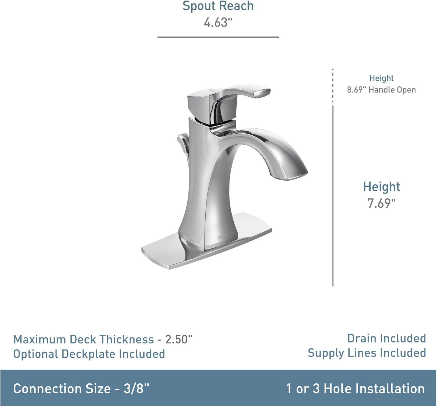 image:imageMoen Voss Brushed Gold OneHandle HighArc Bathroom Faucet with Drain Assembly for SingleHole Sink 6903BGGold
