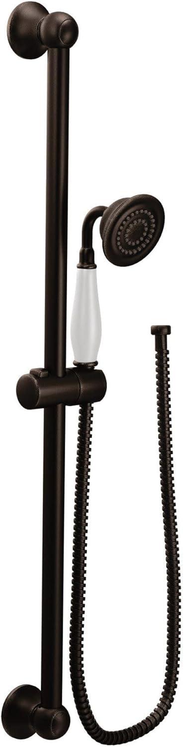 image:imageMoen Weymouth Chrome Traditional EcoPerformance Handshower Handheld Shower with 30Inch Slide Bar and 69Inch Metal Hose S12107EPOil Rubbed Bronze