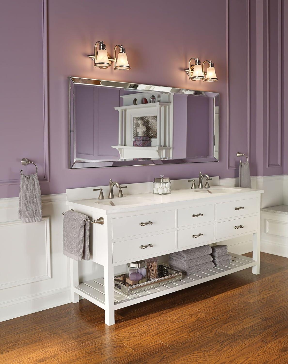 image:imageMoen Wynford Chrome TwoHandle Widespread HighArc Bathroom Faucet with Lever Handles Valve Required T4520Brushed Nickel