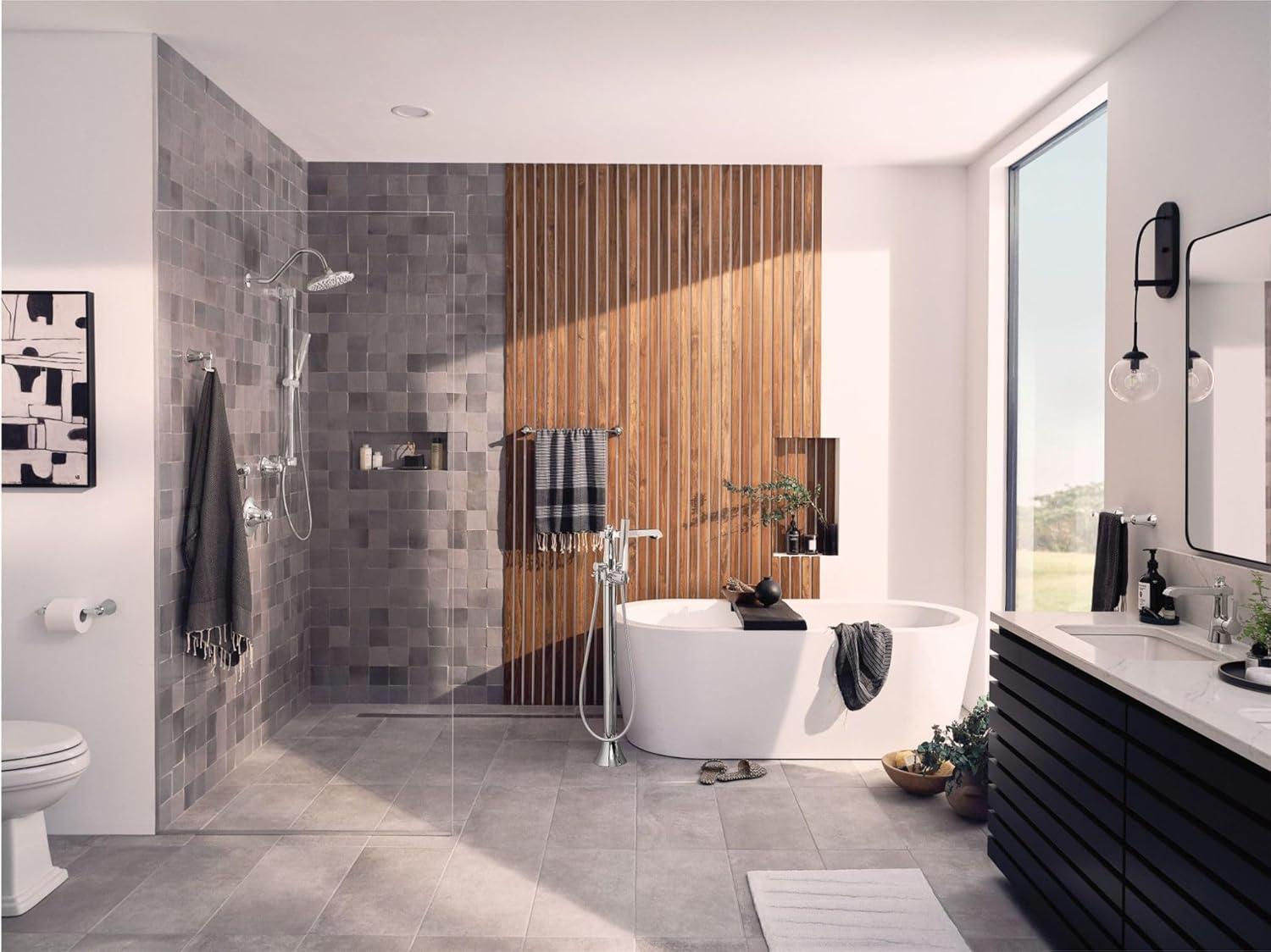 image:imageMoen YB0386CH Flara 9Inch Single Hand Towel Bar ChromeChrome