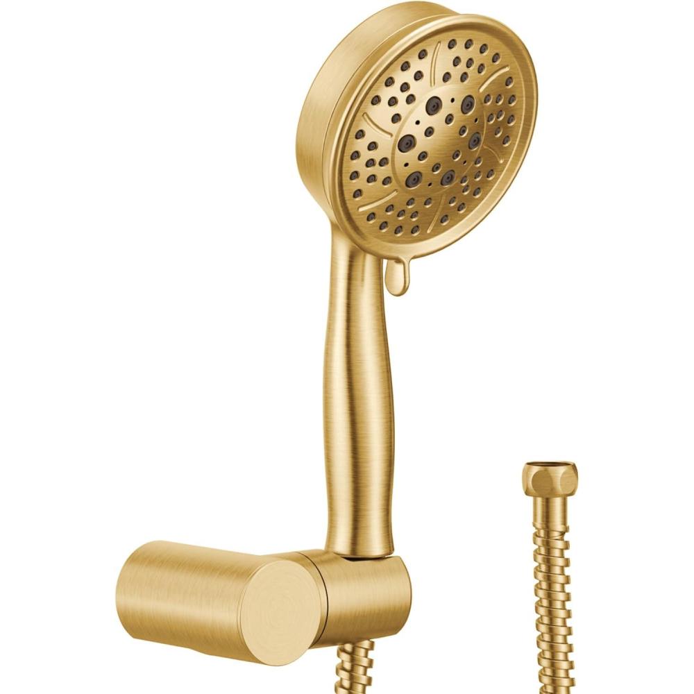 image:imageMoen 3636EPBG AccCore Four Function EcoPerformance Handheld Shower with Wall Bracket and 69Inch Hose Brushed Gold