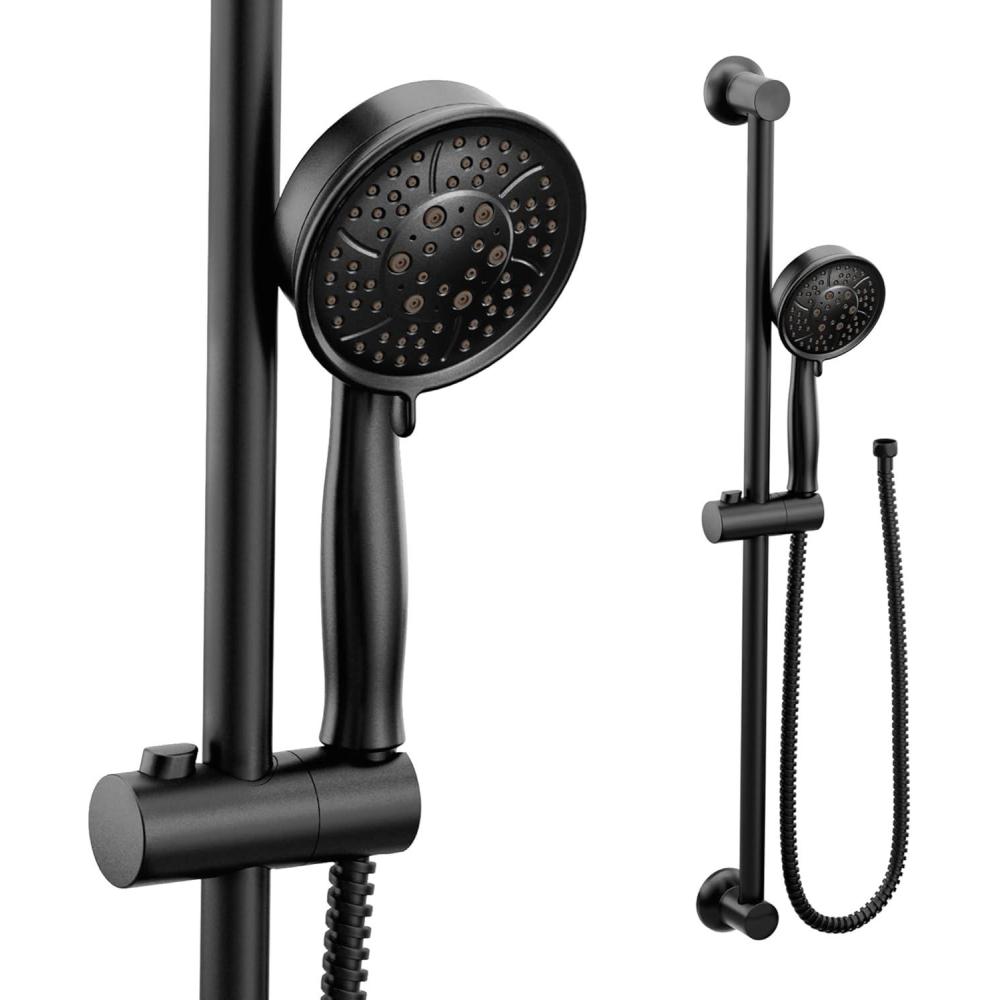 image:imageMoen 3667EPBL EcoPerformance Handheld Showerhead with 69InchLong Hose Featuring 30Inch Slide Bar Matte Black