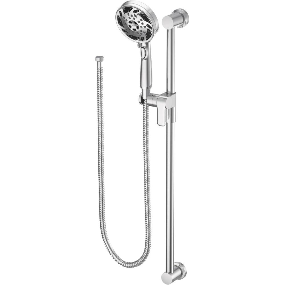 image:imageMoen 3670EPBN 5Function Massaging Handshower with Toggle Pause Includes 30Inch Slide Bar and 69Inch Hose Brushed NickelChrome
