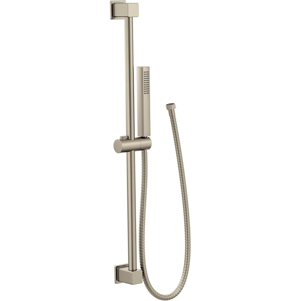 image:imageMoen 3988EPBN OneFunction EcoPerformance Modern Handshower with 30Inch Slide Bar and 69Inch Hose Brushed NickelBrushed Nickel