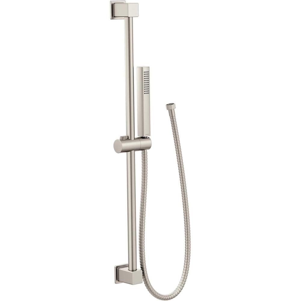image:imageMoen 3988EPBN OneFunction EcoPerformance Modern Handshower with 30Inch Slide Bar and 69Inch Hose Brushed NickelSpot Resist Brushed Nickel