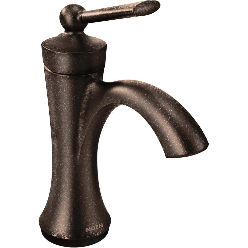 image:imageMoen 4500NL Wynford OneHandle HighArc Bathroom Faucet with Drain Assembly Polished NickelOil Rubbed Bronze