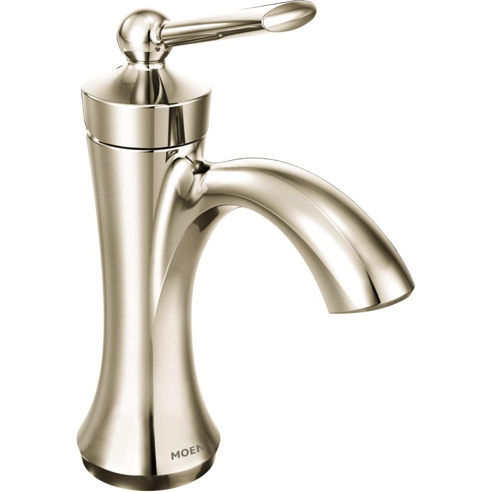 image:imageMoen 4500NL Wynford OneHandle HighArc Bathroom Faucet with Drain Assembly Polished NickelPolished Nickel