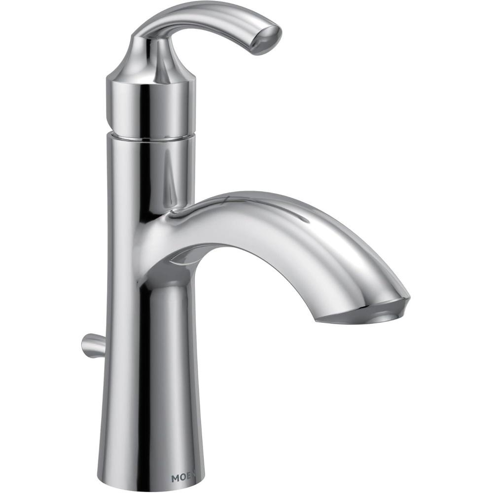 image:imageMoen 6170 Glyde Single Handle Bathroom Sink Faucet with Optional Deckplate Chrome