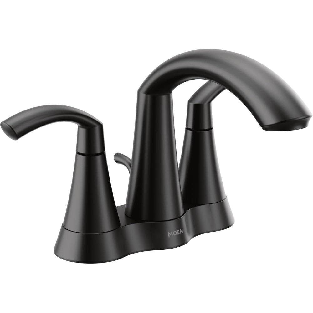image:imageMoen 6172BL Glyde TwoHandle High Arc Centerset Bathroom Faucet Matte Black