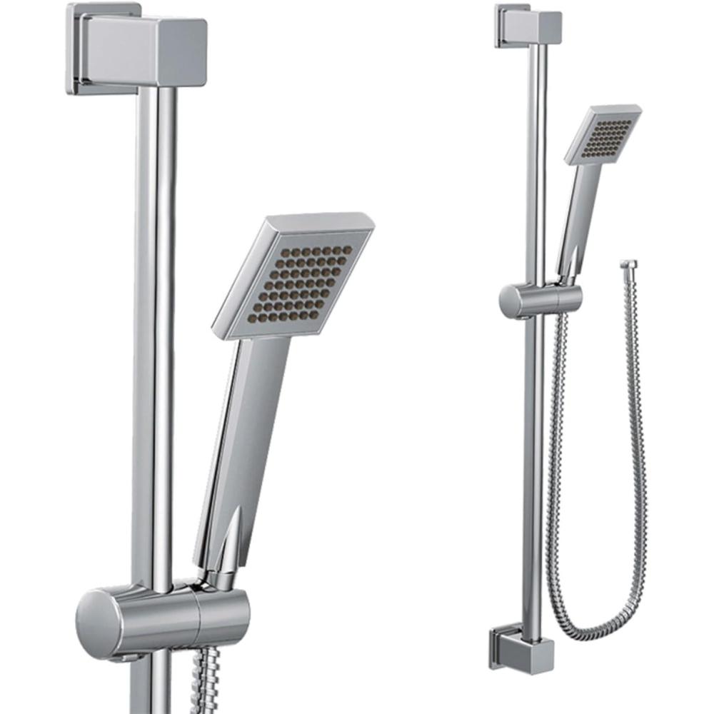 image:imageMoen 90 Degree Chrome Modern EcoPerformance Handshower Handheld Shower with 30Inch Slide Bar and 69Inch Metal Hose S3879EPChrome