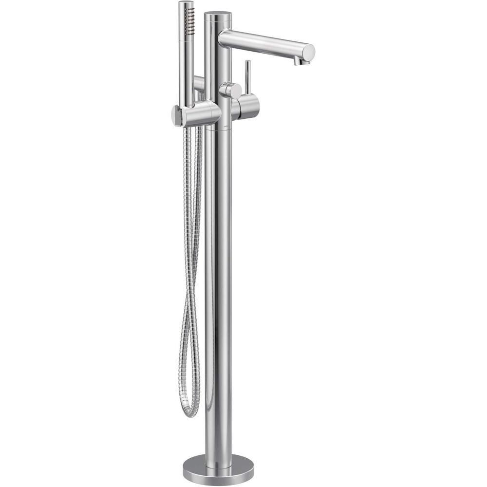 image:imageMoen Align Brushed Gold OneHandle Freestanding Floor Mount Tub Filler Freestanding Tub Faucet with Handshower 395BGChrome