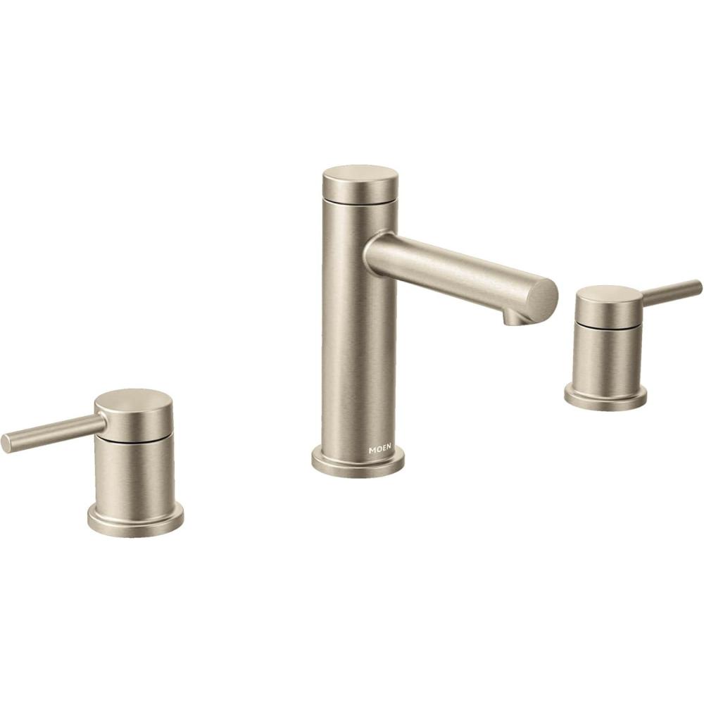 image:imageMoen Align Brushed Gold TwoHandle ThreeHole Modern Widespread Bathroom Faucet Trim Kit Valve Required T6193BGBrushed Nickel
