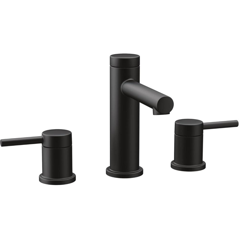 image:imageMoen Align Brushed Gold TwoHandle ThreeHole Modern Widespread Bathroom Faucet Trim Kit Valve Required T6193BGMatte Black