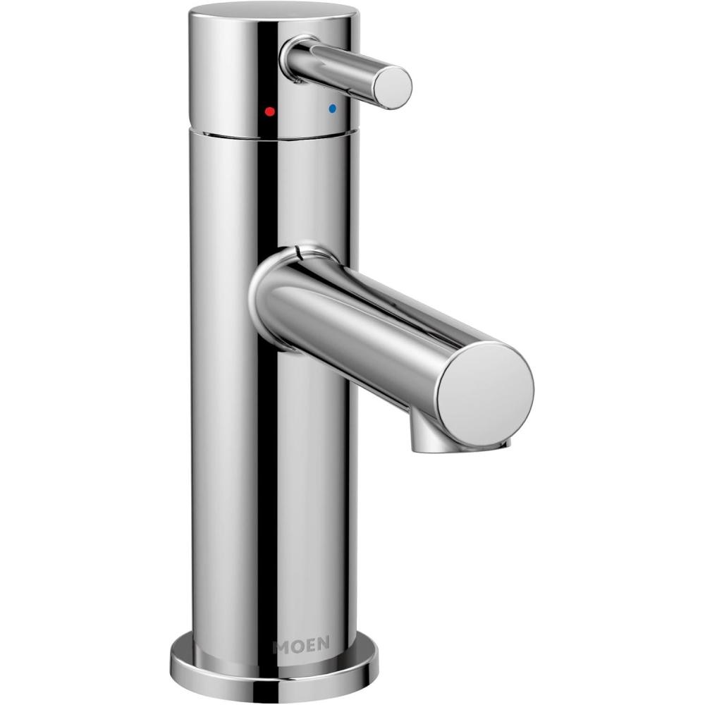 image:imageMoen Align Matte Black OneHandle Modern Bathroom Faucet with Drain Assembly and Optional Deckplate 6190BLChrome
