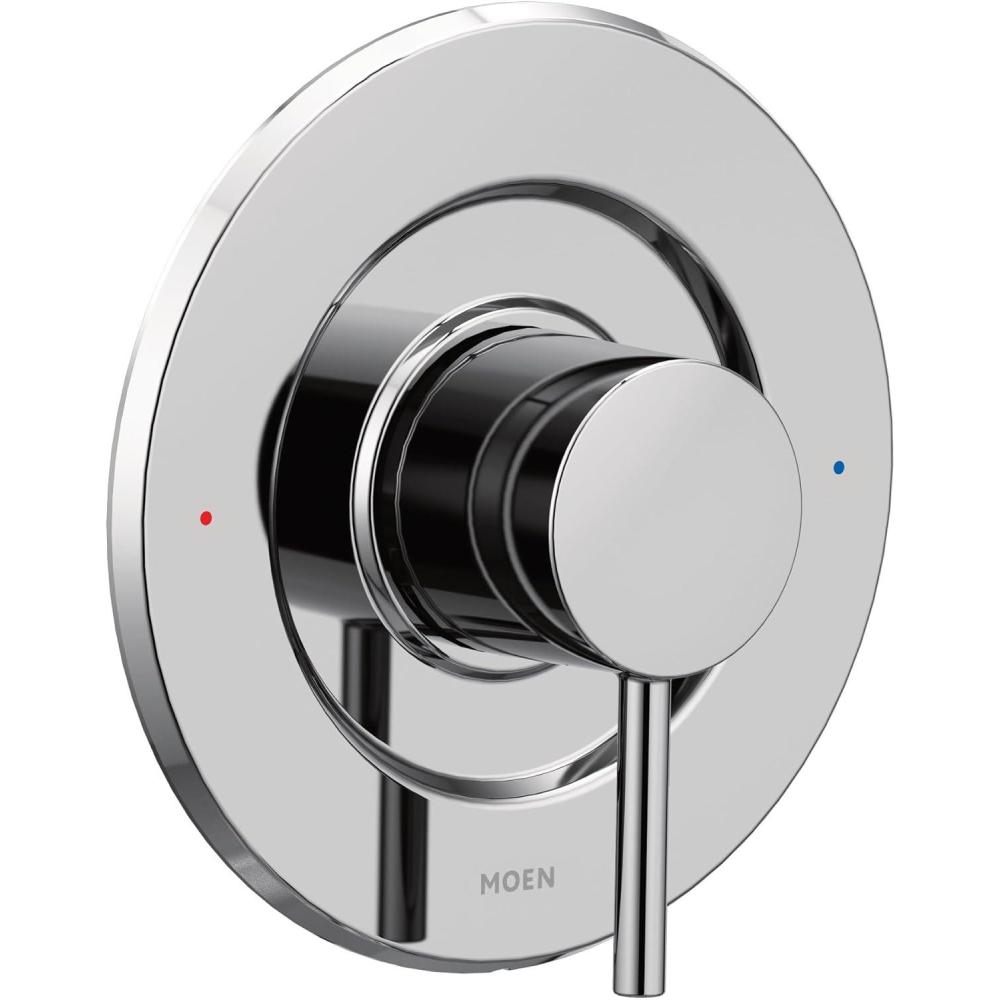 image:imageMoen Align Matte Black Pressure Balancing Modern Trim Kit Featuring Bathroom Shower Lever Handle for Temperature Adjustment PosiTemp Valve Required T2191BLChrome